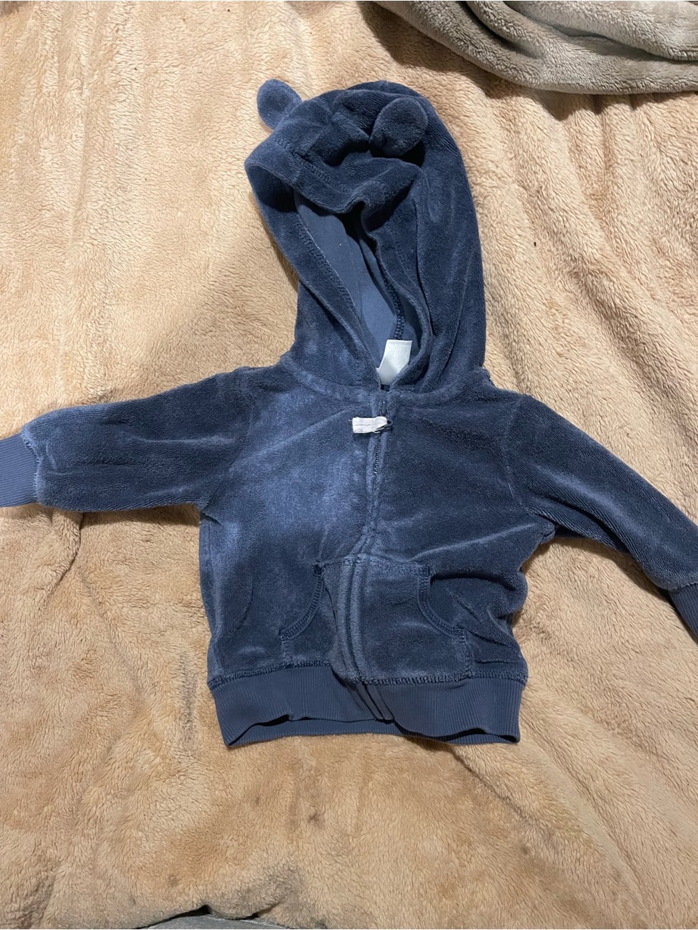 Carter's Navy Plush Hooded Sweatshirt with Ear Details